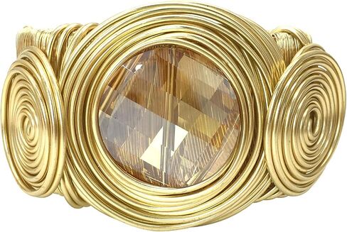 Chunky African Bracelets For Women Colorful Gold Wire Wide Sparkly Rhinestone Bangle Tribal Fashion Clothes Jewelry in Saudi Arabia