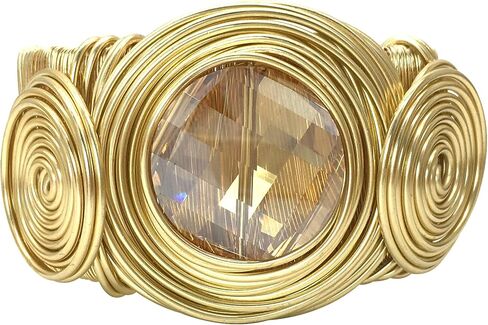Chunky African Bracelets For Women Colorful Gold Wire Wide Sparkly Rhinestone Bangle Tribal Fashion Clothes Jewelry in Saudi Arabia