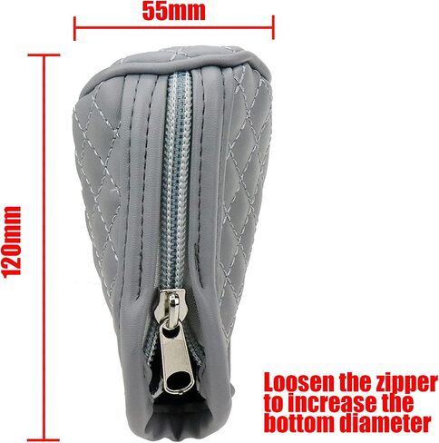 Modengzhe Leather Gear Shift Knob Cover, Hoop and Loop Design Auto Car Shift Knob Protector, Beige in Saudi Arabia