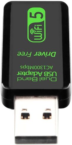 محول USB AC1300Mbps مجاني للكمبيوتر المكتبي والكمبيوتر المحمول 1300Mbps ثنائي النطاق 2.4/5 جيجا هرتز محول USB لاسلكي سائق مجاني لنظام التشغيل Windows 11/10/8/7، أسود in Kuwait