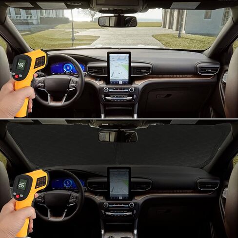 Thickest Foldable Windshield Sun Shade fit for Ford Explorer 2024 2023 2022 2021 2020, Front Window Sunshade Sun Visor Cover Blocks UV Rays Keep Your Car Cooler in Kuwait