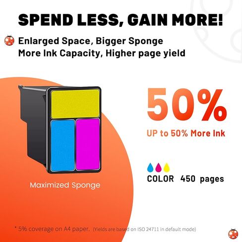 خرطوشة حبر COCCINK 67XL بديلة لـ HP Envy 6000 6458 6475 DeskJet 2700 2755e 2855e 4155e 6455e 6055e 6452e 4152e 4120e لطابعة HP 67 XL HP67 HP67XL عالية الإنتاجية (1 ثلاثية الألوان) in Kuwait