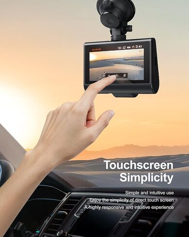 كاميرا iZEEKER 4K Dash Cam أمامية وخلفية مع Wi-Fi، GPS، كاميرا داش مزدوجة للسيارات المزودة ببطاقة 32 جيجابايت، شاشة لمس IPS مقاس 3 بوصات، WDR، رؤية ليلية، وضع انتظار السيارات، خياران للتركيب in Kuwait