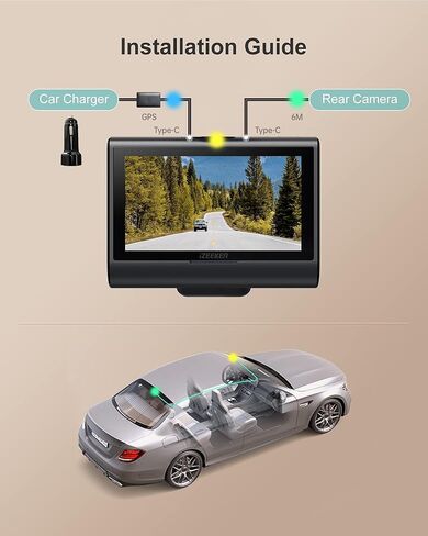 كاميرا iZEEKER 4K Dash Cam أمامية وخلفية مع Wi-Fi، GPS، كاميرا داش مزدوجة للسيارات المزودة ببطاقة 32 جيجابايت، شاشة لمس IPS مقاس 3 بوصات، WDR، رؤية ليلية، وضع انتظار السيارات، خياران للتركيب in Kuwait