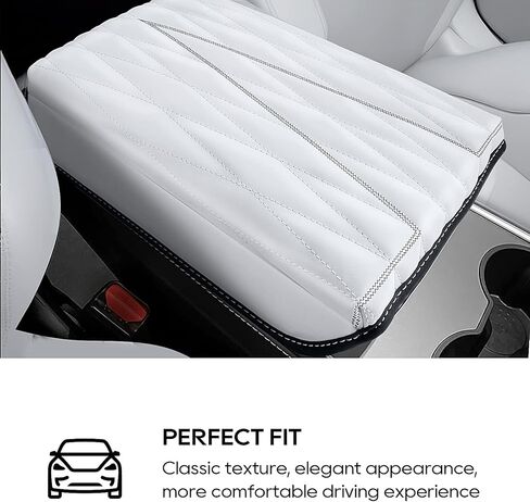 وسادة مسند ذراع جلدية لموديل تيسلا 3، غطاء وحدة التحكم موديل Y، واقي غطاء وحدة التحكم الناعم، ملحقات موديل 3 Y (أسود) in Kuwait