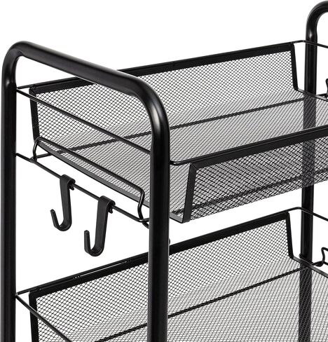 Honey-Can-Do Honey Can Do 5-Tier Rolling Storage Cart on Wheels, Black CRT-09585 Black in Saudi Arabia