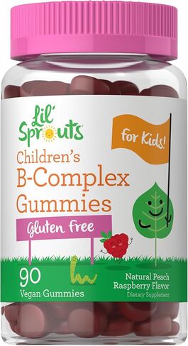 Carlyle Kids B Complex Gummies | 90 Count | Peach Raspberry Flavor | Non-GMO, Gluten Free & Vegan Supplement | Lil' Sprouts in Saudi Arabia