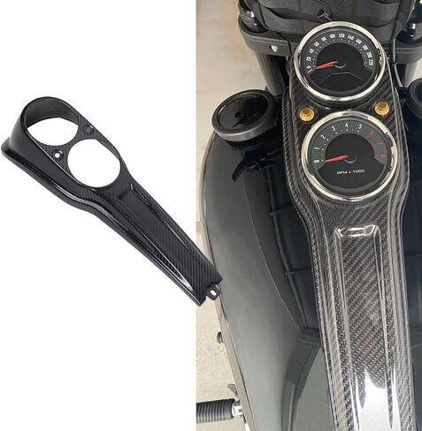 POWERJAMES أسود 100% من ألياف الكربون خزان الوقود الغاز وحدة التحكم غطاء لوحة القيادة لـ Harley Davidson 18-22 Low Rider FXLR 2020 2021 FXLRS in Saudi Arabia