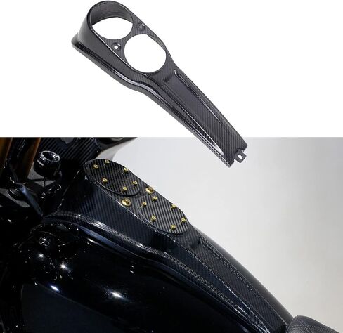 POWERJAMES أسود 100% من ألياف الكربون خزان الوقود الغاز وحدة التحكم غطاء لوحة القيادة لـ Harley Davidson 18-22 Low Rider FXLR 2020 2021 FXLRS in Saudi Arabia