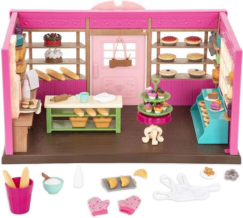 Li’l Woodzeez – Tickle-Your-Taste-Buds Bakery – Dollhouse Playset with Furnitures & Accessories – Pretend Play Toy for Kids Age 3+ in Saudi Arabia