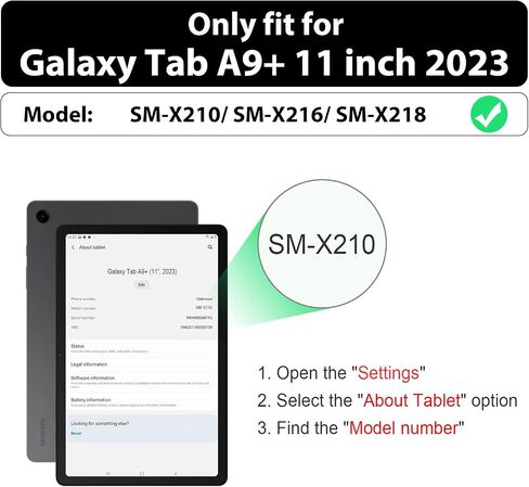 حافظة SEYMAC لهاتف Samsung Galaxy Tab A9+ Plus مقاس 11 بوصة 2023 (SM-X210/X216/X218)، حافظة واقية مقاومة للصدمات لكامل الجسم مع واقي شاشة، حامل دوار وحزام لليد/الكتف، أزرق فاتح/رمادي in Kuwait