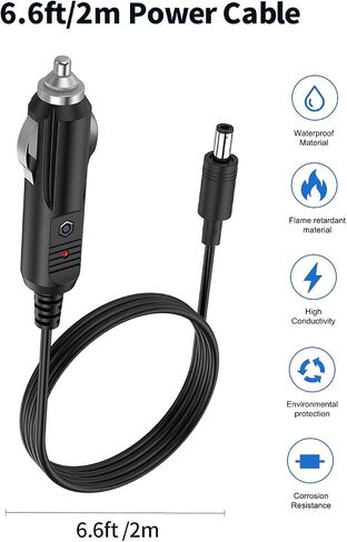 Lonnky 12V Car Charger for All Neck Back Massage Cushion DC Car Cigarette Lighter Adapter Cord for DBPOWER, RCA DVD Player, Snailax Seat Cushion, Spectra S1 S2 Breast Pump 6.6FT with 8 Connectors in Saudi Arabia