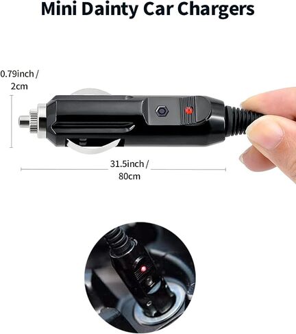 Lonnky 12V Car Charger for All Neck Back Massage Cushion DC Car Cigarette Lighter Adapter Cord for DBPOWER, RCA DVD Player, Snailax Seat Cushion, Spectra S1 S2 Breast Pump 6.6FT with 8 Connectors in Saudi Arabia