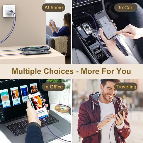 كابل USB C لأسلاك شاحن هاتف Samsung Galaxy A15 5G S24 S23 S22 Ultra A55 A32 USB Android، شاحن سيارة iphone 15 Plus Pro Max، Google Pixel 8a 8 Pro Type C كابلات شحن سريعة 2 حزمة 6FT in Kuwait