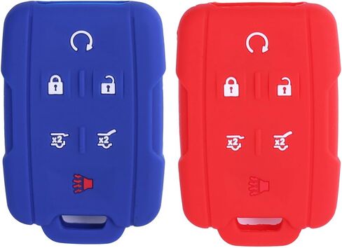 XUHANG 2 قطعة WERFDSR Sillicone Key fob غطاء مفتاح الجلد غطاء حماية عن بعد لعام 2015 2016 شيفروليه سوبربان تاهو جي إم سي يوكون ذكي عن بعد أسود in Saudi Arabia