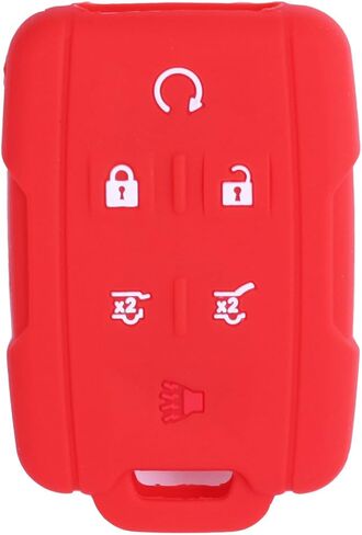 XUHANG 2 قطعة WERFDSR Sillicone Key fob غطاء مفتاح الجلد غطاء حماية عن بعد لعام 2015 2016 شيفروليه سوبربان تاهو جي إم سي يوكون ذكي عن بعد أسود in Saudi Arabia
