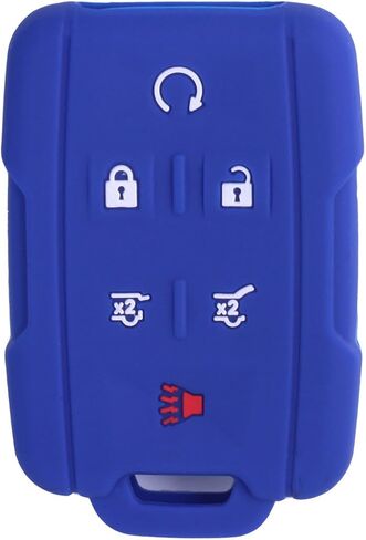 XUHANG 2 قطعة WERFDSR Sillicone Key fob غطاء مفتاح الجلد غطاء حماية عن بعد لعام 2015 2016 شيفروليه سوبربان تاهو جي إم سي يوكون ذكي عن بعد أسود in Saudi Arabia