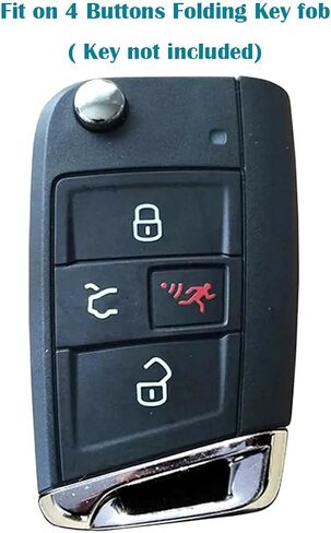360 Degree Soft TPU Protector Key Fob Cover Case Compatible with 2017-2021 VW Volkswagen Jetta Tiguan GTI Atlas Passat Golf Folding Flip Keyless Entry Key Fob (Black) in Kuwait
