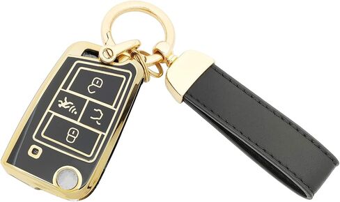 360 Degree Soft TPU Protector Key Fob Cover Case Compatible with 2017-2021 VW Volkswagen Jetta Tiguan GTI Atlas Passat Golf Folding Flip Keyless Entry Key Fob (Black) in Kuwait