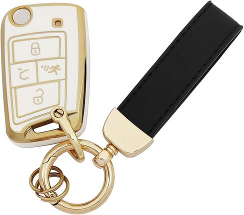360 Degree Soft TPU Protector Key Fob Cover Case Compatible with 2017-2021 VW Volkswagen Jetta Tiguan GTI Atlas Passat Golf Folding Flip Keyless Entry Key Fob (Black) in Kuwait