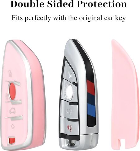 Suitable for BMW Key Fob Cover, Soft TPU Full Protection Key Case for BMW X1 X2 X3 X5 X6 X7 and 2 5 6 7 Series Key Fob Holder, Black in Saudi Arabia