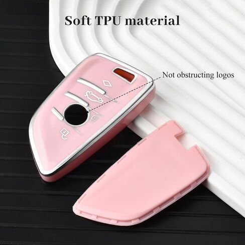 Suitable for BMW Key Fob Cover, Soft TPU Full Protection Key Case for BMW X1 X2 X3 X5 X6 X7 and 2 5 6 7 Series Key Fob Holder, Black in Saudi Arabia