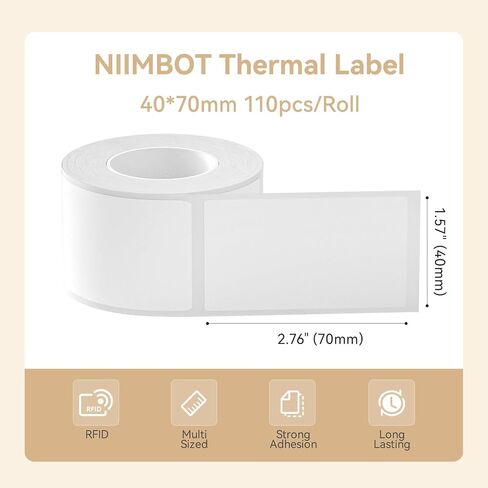 ملصقات NIIMBOT، 1.57 بوصة × 1.18 بوصة (40 × 30 مم) 230 ملصقًا/ملصق حراري ذاتي اللصق، متوافق مع طابعة الملصقات NIIMBOT B1/B21/B3S للمنزل/المكتب/الأعمال in Saudi Arabia