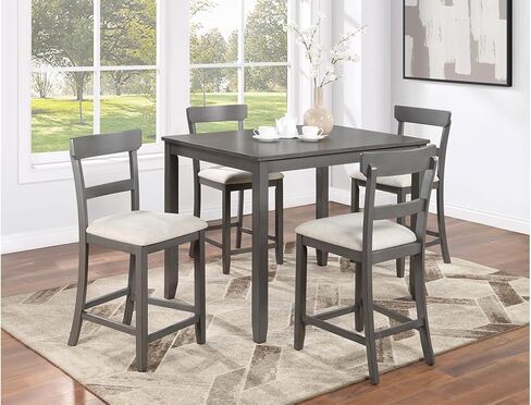 أطقم طاولات وكراسي الطعام، طبيعية + رمادية in Kuwait