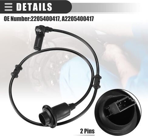 Motoforti Rear Left Rear Right ABS Sensor, Wheel Speed Sensor, for Mercedes-Benz CL500 2000-2006, Plastic, 2205400517 2205400417, Black in Saudi Arabia