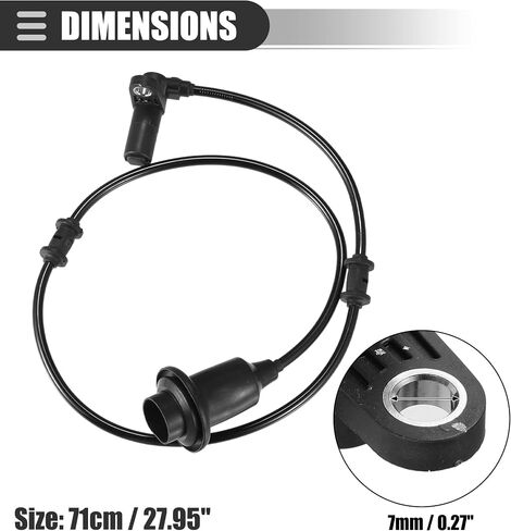 Motoforti Rear Left Rear Right ABS Sensor, Wheel Speed Sensor, for Mercedes-Benz CL500 2000-2006, Plastic, 2205400517 2205400417, Black in Saudi Arabia