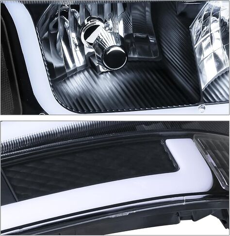 مجموعة المصابيح الأمامية M-AUTO Switchback LED DRL متوافقة مع 99-07 GMC Sierra 1500، 99-04 2500، 01-07 1500 HD/2500 HD/3500 HD، 99-06 يوكون، 00-06 يوكون XL 1500/2500 in Saudi Arabia