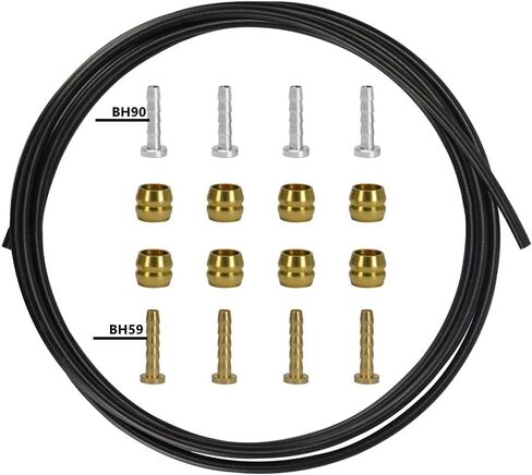 Bike Hydraulic Brake Hose Kit 2500mm for BH59 BH90 Sram Avid System, Included 8 Bike Brake and 8 Brass Connecting Insert (Black) in Saudi Arabia