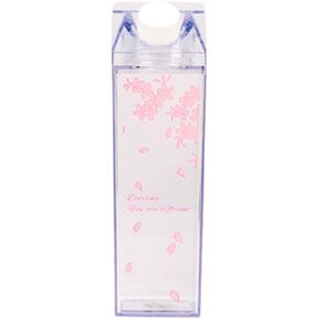 زجاجة مياه من كرتون الحليب سعة 17 أونصة (500 مل) زجاجات حليب بلاستيكية شفافة مربعة الشكل خالية من مادة BPA زجاجة مياه قابلة للحمل وقابلة لإعادة الاستخدام على شكل كرتونة حليب مثالية لرياضات اللياقة البدنية والتخييم في صالة الألعاب الرياضية (ب) in Kuwait