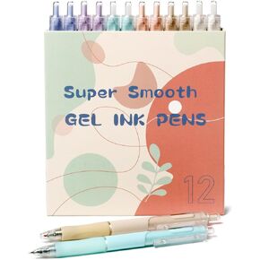 0.38 Pens Fine Point Black Gel Ink Pens,Replaceable Ultra Fine Tip Refill,Nurse Teacher Student Pens Gift Set for Journaling,Planner,Writing,Note Taking,12 Count