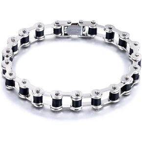 Bike Chain Bracelet for Men Motorcycle Chain Bracelet Stainless Steel Masculine Bicycle Bike Chain Bangle Wristband Fathers Day Bracelet Gifts for Dad