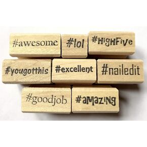 Teacher's Hashtag Rubber Stamp Set
