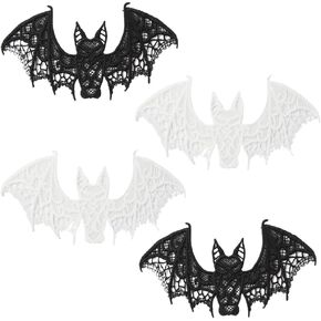 4 pcs Halloween Bats, Decoration Lace Bat, 3D Scary Black Bat Decor, Halloween Room Decor, Realistic Prank Props