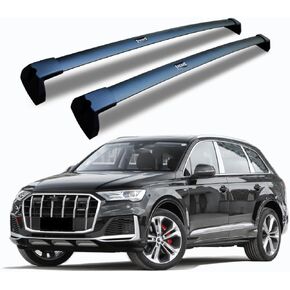 Roof Racks Aluminum Alloy ONLY Rail Cross Bars Rail Fit for Audi Q7 2016 2017 2018 2019 2020 2021 2022 2023 2024 Rack Crossbar Black