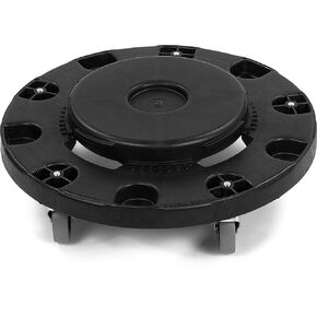 Carlisle FoodService Products Bronco Trash Can Dolly, For 20, 32, 44, And 55 Gallon Containers with Twist-To-Lock for Restaurants & Kitchen, 17.88 X 17.88 Inches, Black