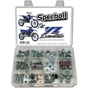 Specbolt YZ Essentials Track & Trail Bolt Kit Fits: All Yamaha YZ 2 Strokes, Including YZ125 YZ250 YZ500 Kick Start Seat Subframe Fenders Brake Rotors Sprocket Fork Guards & much more