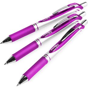 Pentel EnerGel XM BL77 - Retractable Liquid Gel Ink Pen - 0.7mm - 54% Recycled - Magenta - Pack of 3