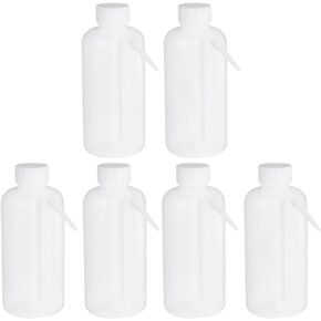 SOLUSTRE 6 pcs side wash bottle safety wash bottles lab bottle squeeze bottle unitary wash bottle rinse bottle laboratory wash bottle friction labs One-piece plastic plant white in Kuwait
