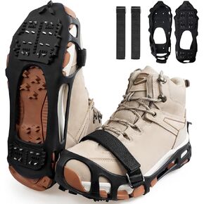 Ice Cleats for Shoes and Boots,Walk Traction Cleats Crampons for Walking on Snow and Ice Anti Slip Ice Shoes Grippers Snow Cleats for Men Women Winter Hiking Climbing