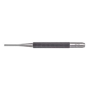 Starrett Drive Pin Punch with Knurled Grip for Driving Pins Into or Out of a Workpiece - Hardened and Tempered Steel, 4" Length, 3/32" Punch Diameter - 565B