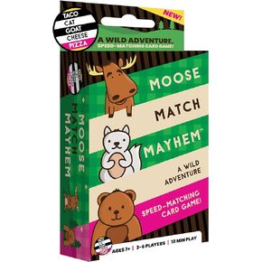 Moose Match Mayhem - by Taco Cat Goat Cheese Pizza – A Wild Adventure, Speed-Matching Card Game! Easy, Fast and Fun for Family Game Night for Kids Ages 7+, Teens, Adults