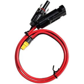 Solar to XT60 Charge Extension Cable 12AWG Compatible with Mc-4 to XT60 Adapter Cable for XT60 Input Port Portable Power Station (2FT)