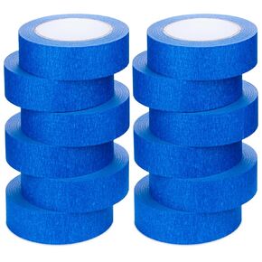 XUXU Blue Painters Tape, 1 Inch Blue Painters Masking Tape Bulk for Multi-Surface, Produce Sharp Lines, Residue-Free 584 Yards Total Blue Tape Set of 12 Rolls