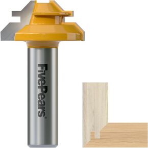 FivePears 2 Pieces of Tongue and Groove Router Bits Set with 1/4" Shank,3 Teeth T Shape Wood Milling Cutter Woodworking Tool