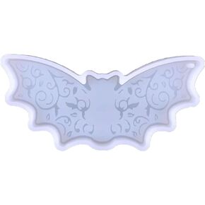 White Halloween Keychain Epoxy Mould DIY Halloween Bat for Key Pendant Silicone Mold Epoxy Resin Molds for DIY Women Pendants Jewelry Craft Supplies Resin Casting Molds Jewelry Casting Supplies