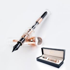 Conklin All American Eye Dropper LIMITED EDITION Fountain Pen - Cartridge/Converter/Eyedropper Filling System - (Demo Rosegold) - Broad Nib